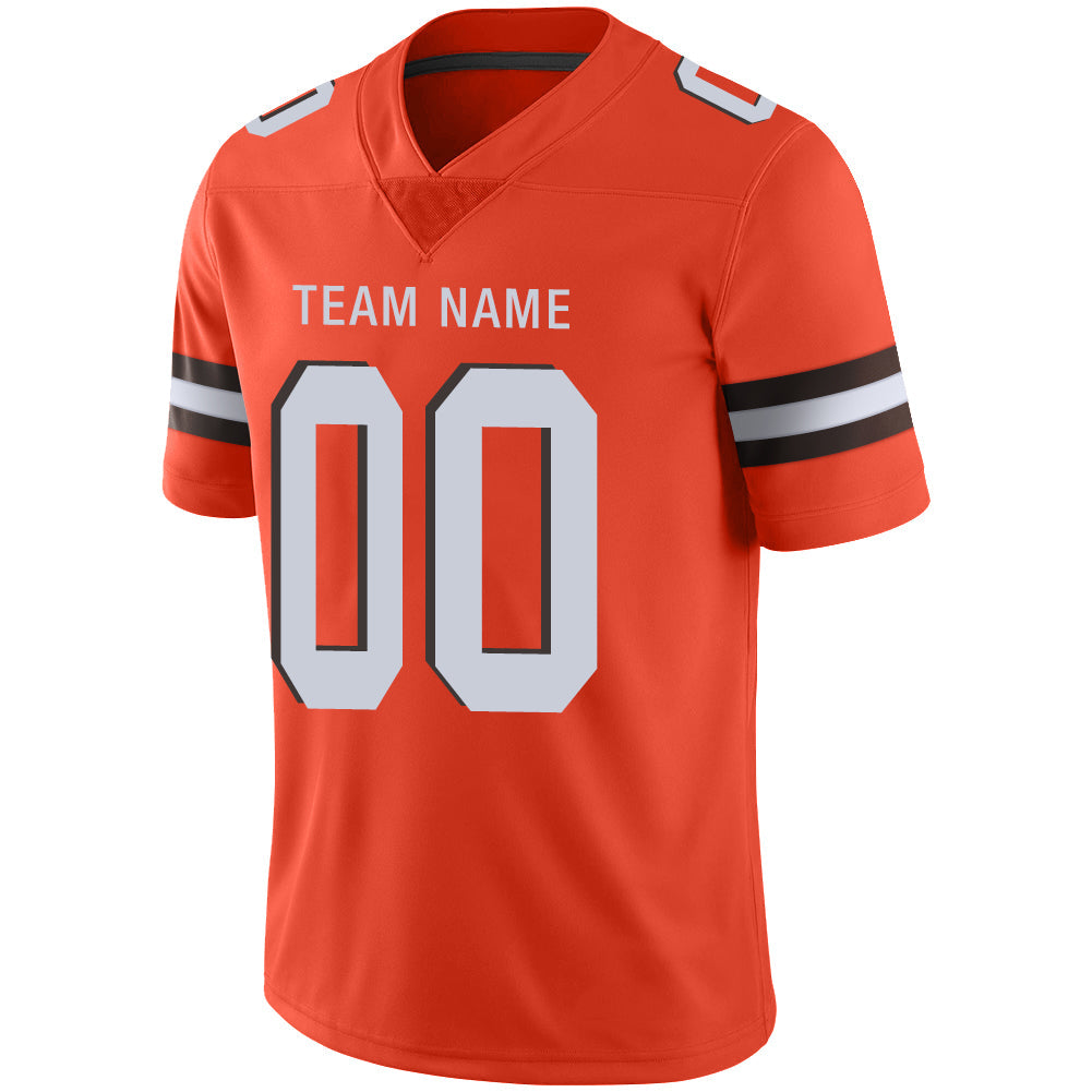 Custom C.Brown Stitched American Football Jerseys Personalize Birthday Gifts Orange Jersey view 3