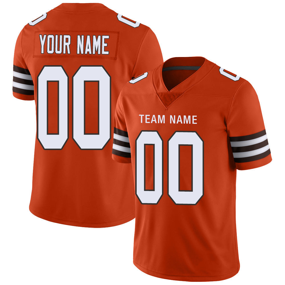 Custom C.Brown Stitched American Football Jerseys Personalize Birthday Gifts Orange Jersey - Main View