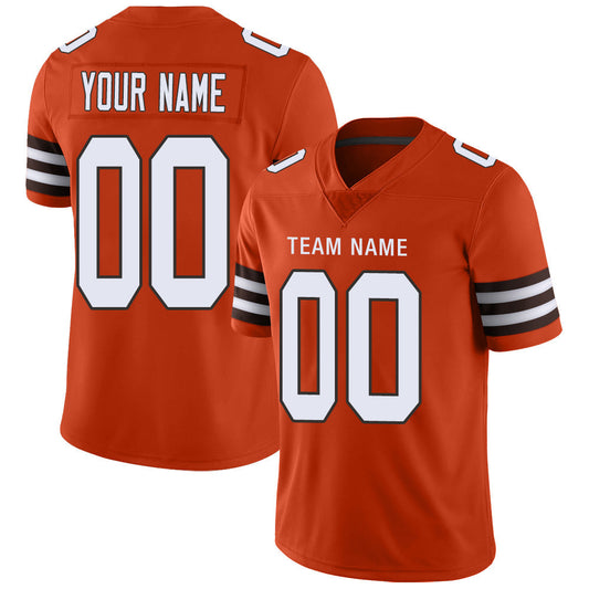 Custom C.Brown Stitched American Football Jerseys Personalize Birthday Gifts Orange Jersey - Main View