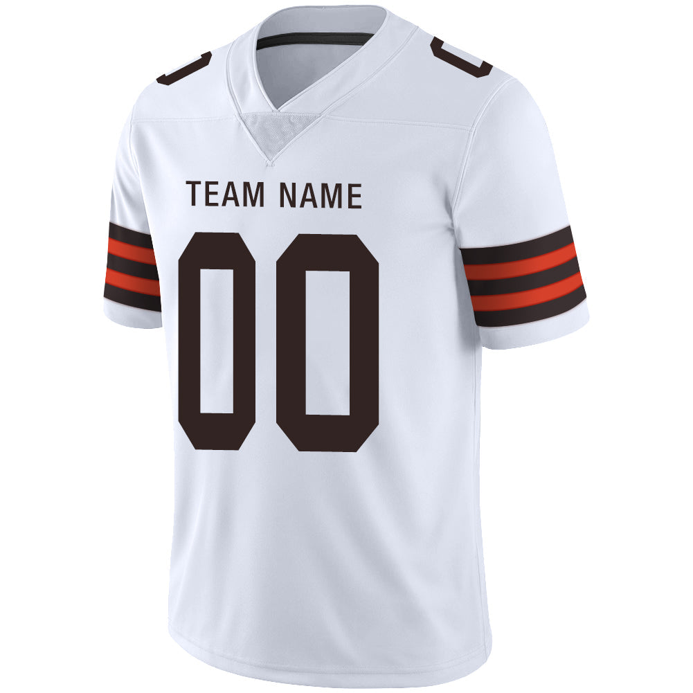 Custom C.Brown Football Stitched American Jerseys Personalize Birthday Gifts White Jersey view 4