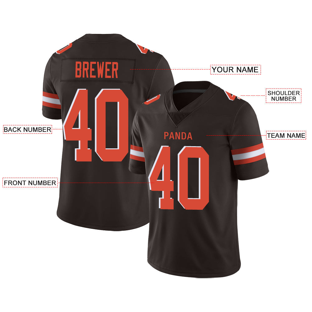 Custom C.Brown Stitched American Jerseys Personalize Birthday Gifts Brown Football Jerseys view 2