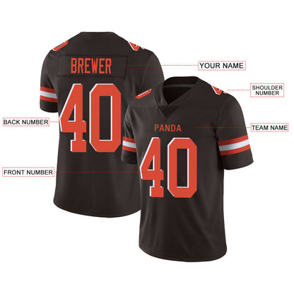 Custom C.Brown Stitched American Jerseys Personalize Birthday Gifts Brown Football Jerseys view 2