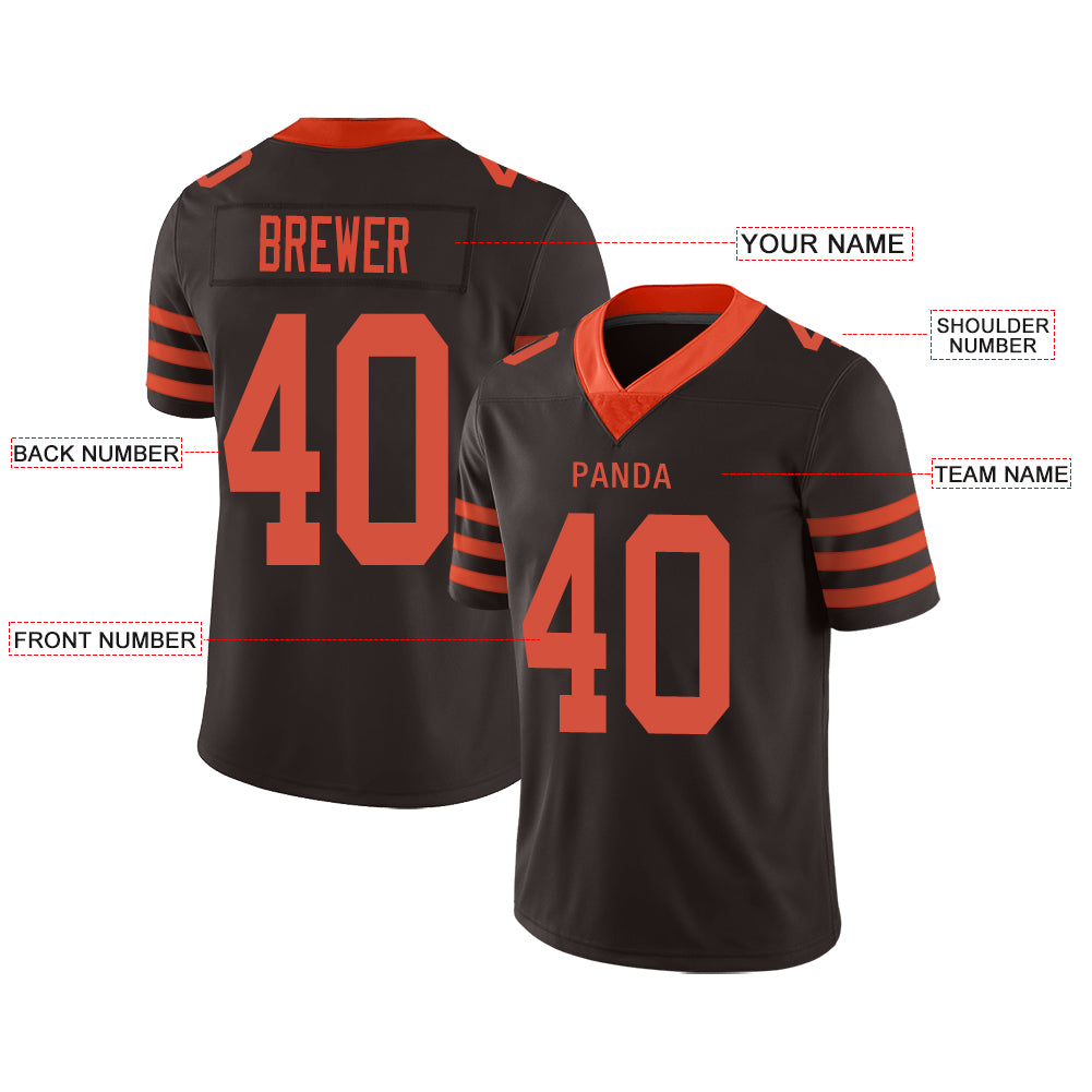 Custom C.Brown Stitched American Football Jerseys Personalize Birthday Gifts Brown Jersey view 2