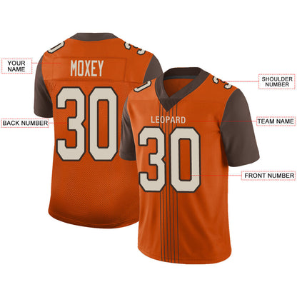 Custom C.Brown Stitched American Football Jerseys Personalize Birthday Gifts Orange Jersey view 2