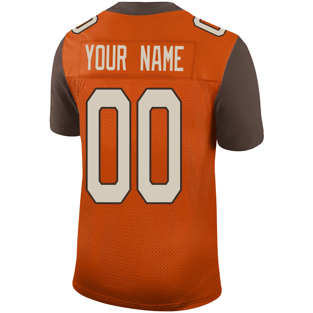 Custom C.Brown Stitched American Football Jerseys Personalize Birthday Gifts Orange Jersey view 3