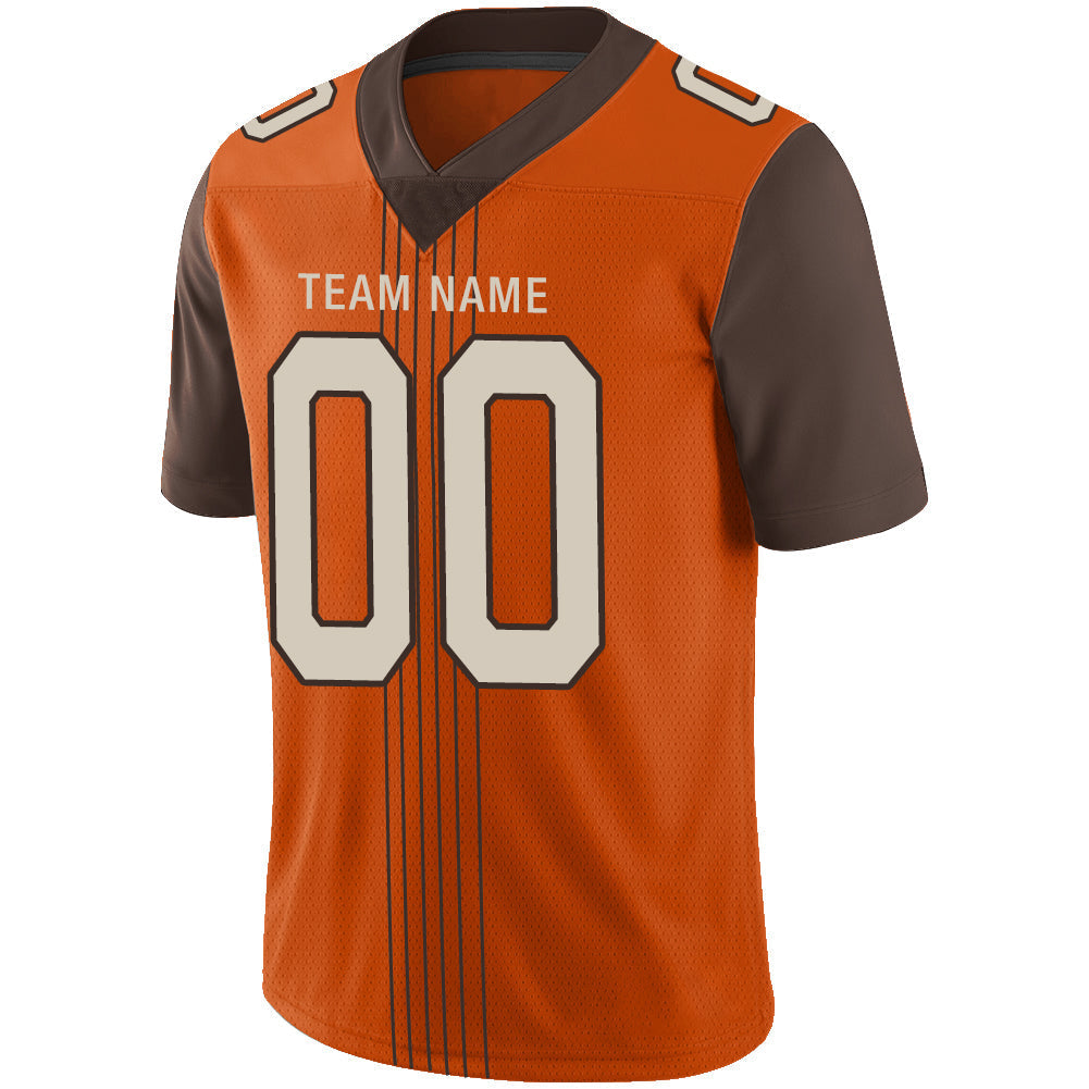 Custom C.Brown Stitched American Football Jerseys Personalize Birthday Gifts Orange Jersey view 4