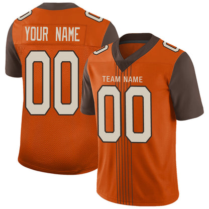 Custom C.Brown Stitched American Football Jerseys Personalize Birthday Gifts Orange Jersey - Main View