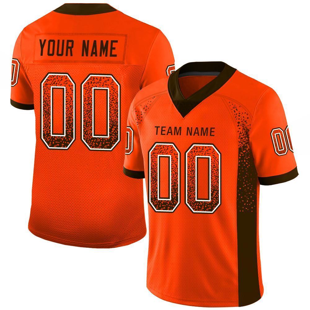 Custom Orange Brown-White Drift Fashion Football Jersey - Main View