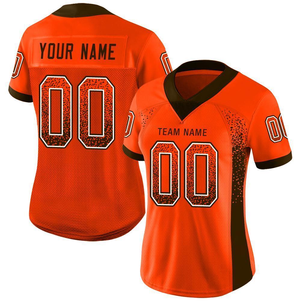 Custom Orange Brown-White Drift Fashion Football Jersey view 2