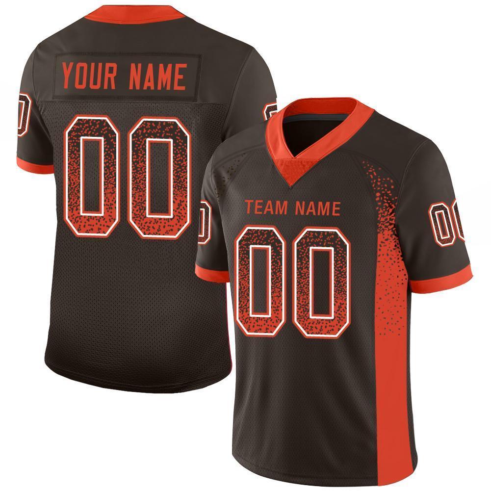Custom Brown Orange-White Drift Fashion Football Jersey - Main View