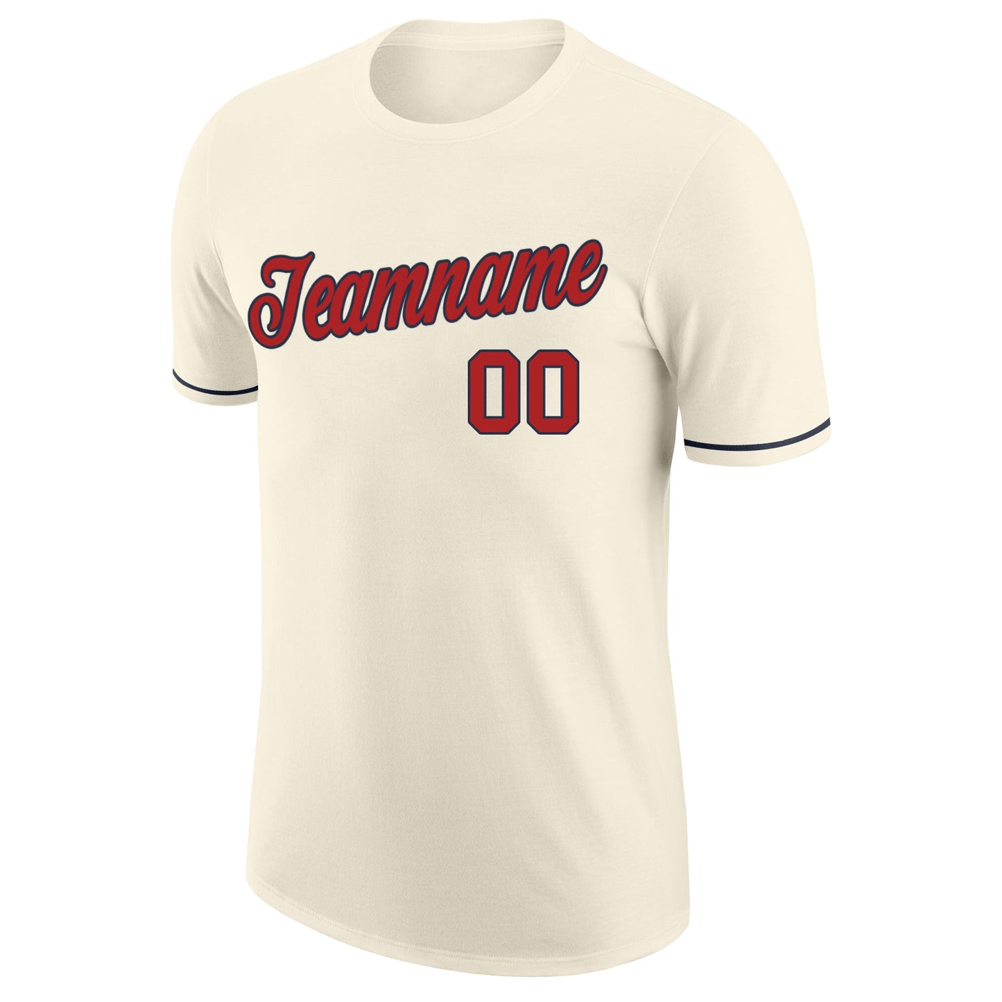 Custom Cream Red-Navy Performance T-Shirt view 5