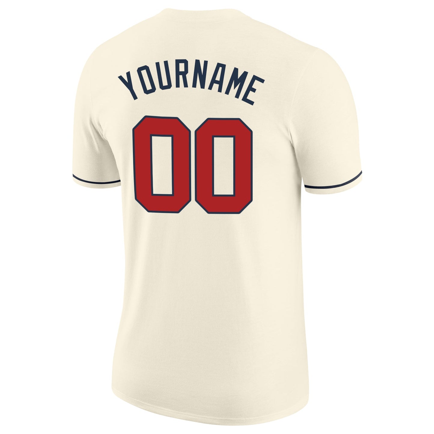 Custom Cream Red-Navy Performance T-Shirt view 6