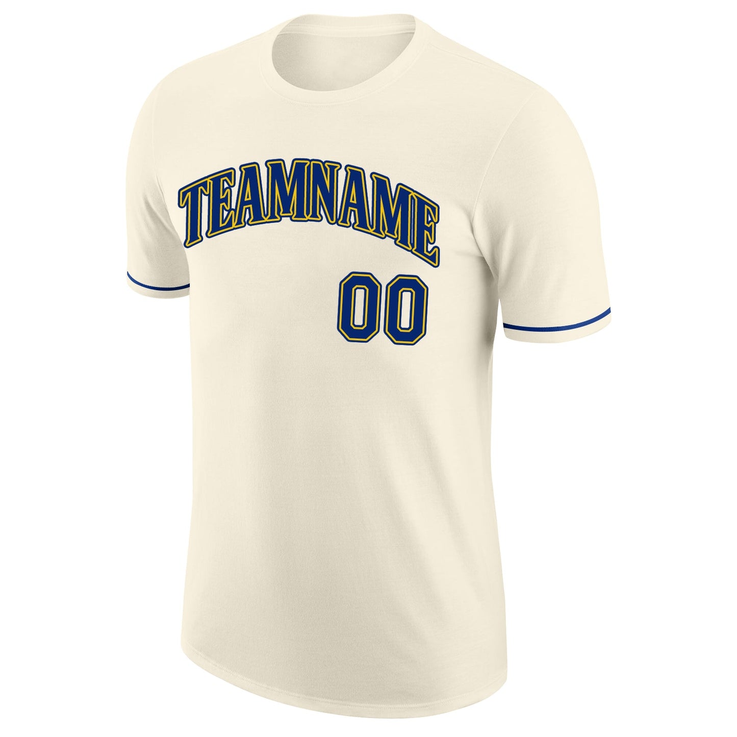 Custom Cream Royal-Gold Performance T-Shirt view 5