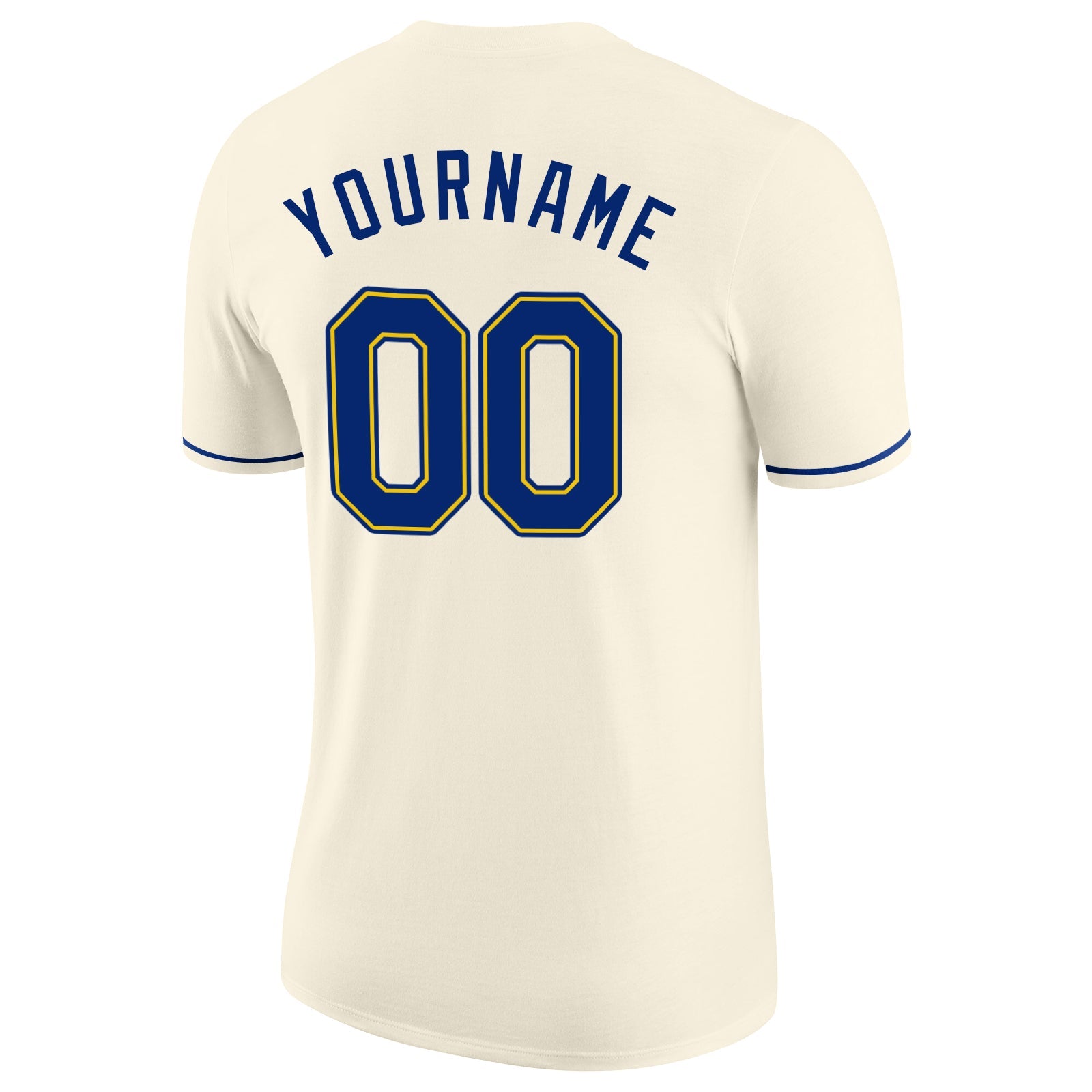 Custom Cream Royal-Gold Performance T-Shirt view 6