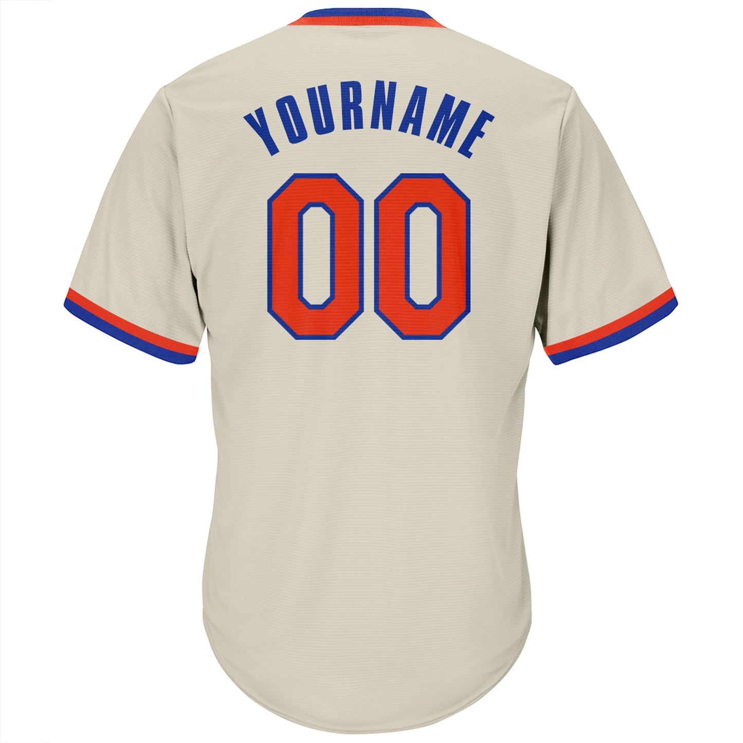 Custom Cream Orange-Royal Authentic Throwback Rib-Knit Baseball Jersey Shirt view 3