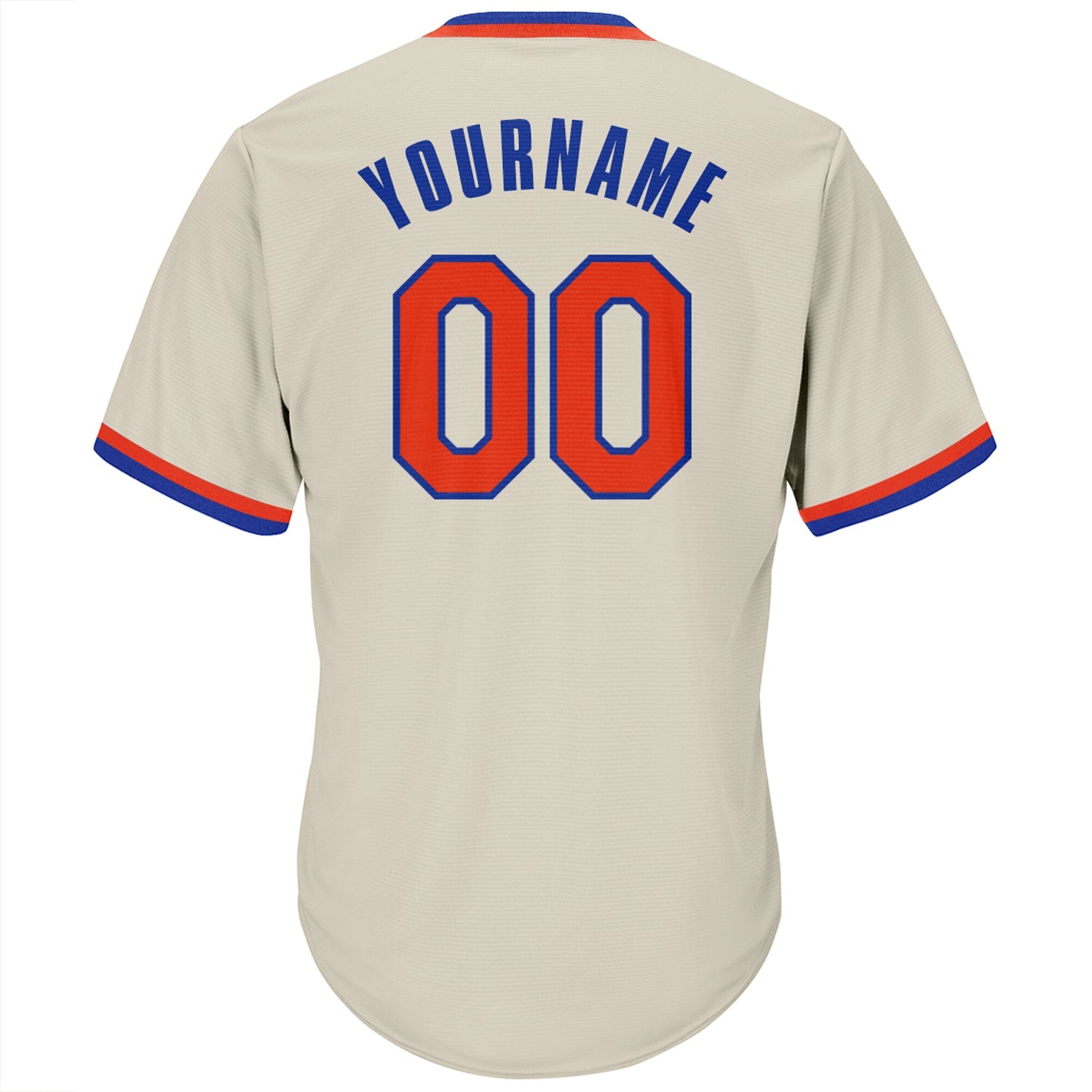Custom Cream Orange-Royal Authentic Throwback Rib-Knit Baseball Jersey Shirt view 3
