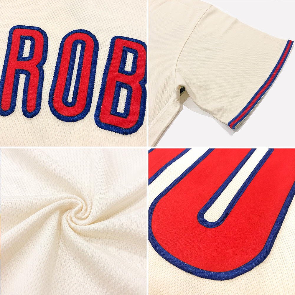 Custom Cream Orange-Royal Authentic Throwback Rib-Knit Baseball Jersey Shirt view 7