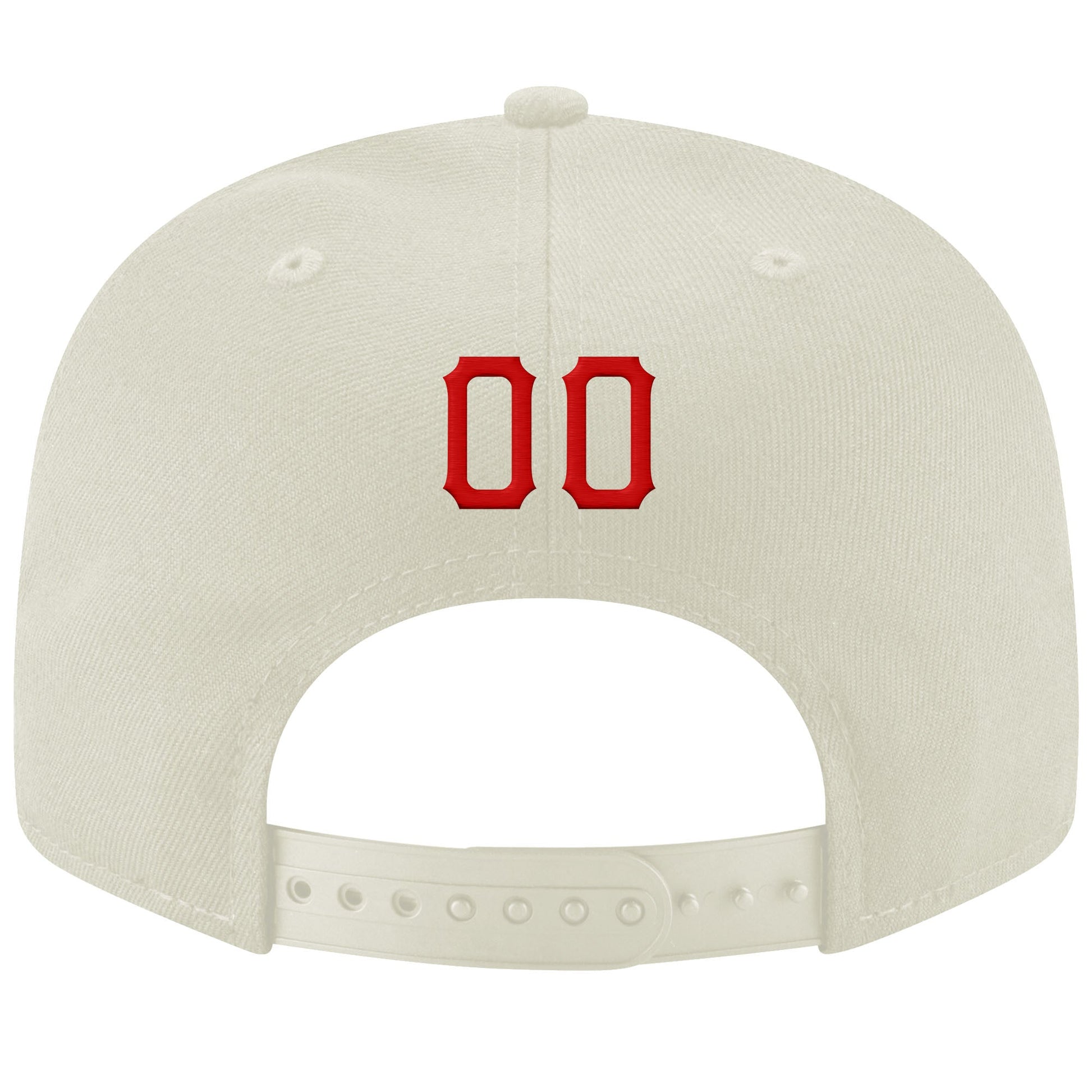 Custom Cream Red-Royal Stitched Adjustable Snapback Hat view 3