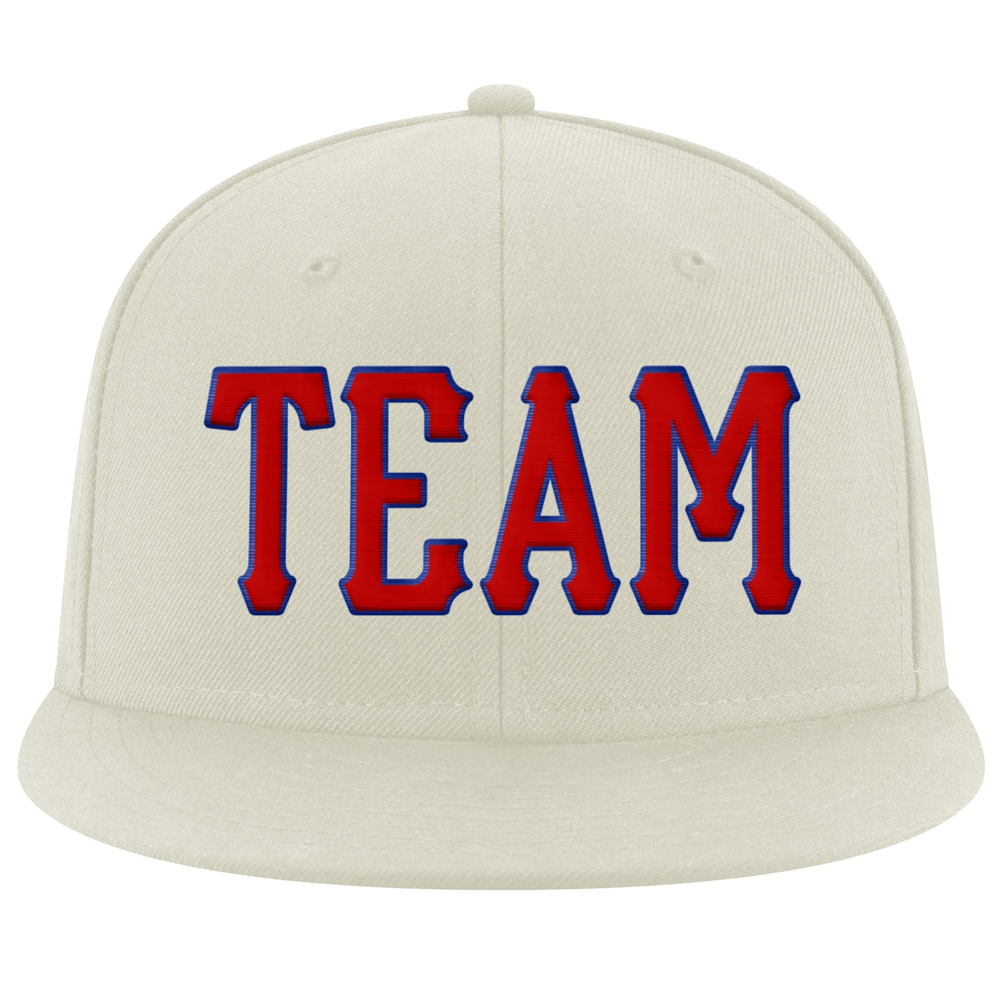 Custom Cream Red-Royal Stitched Adjustable Snapback Hat view 2