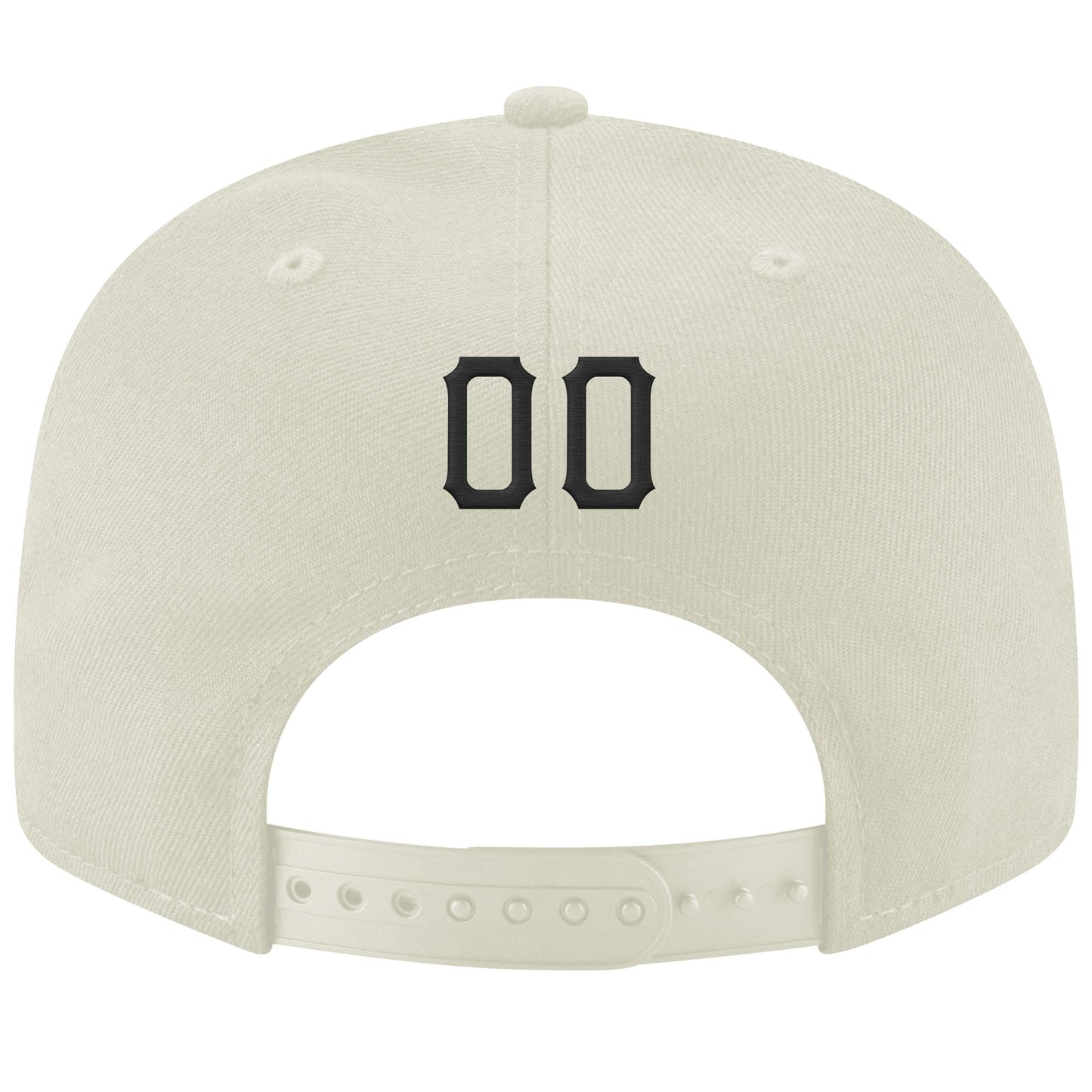 Custom Cream Black-Red Stitched Adjustable Snapback Hat view 3