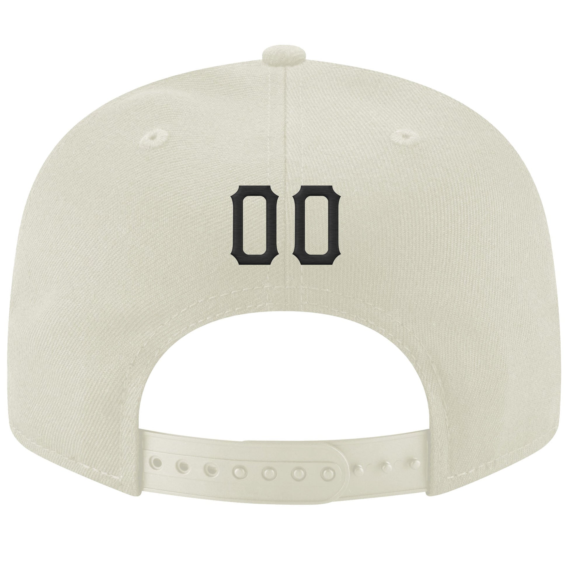Custom Cream Black-Red Stitched Adjustable Snapback Hat view 3