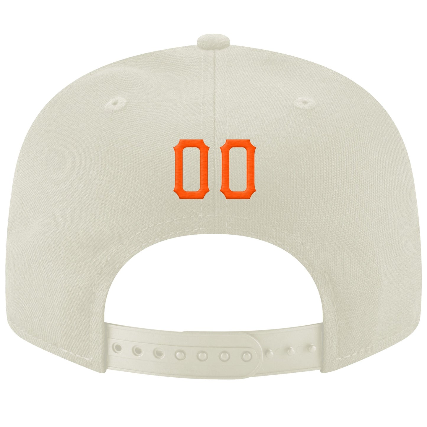 Custom Cream Orange-Black Stitched Adjustable Snapback Hat view 3