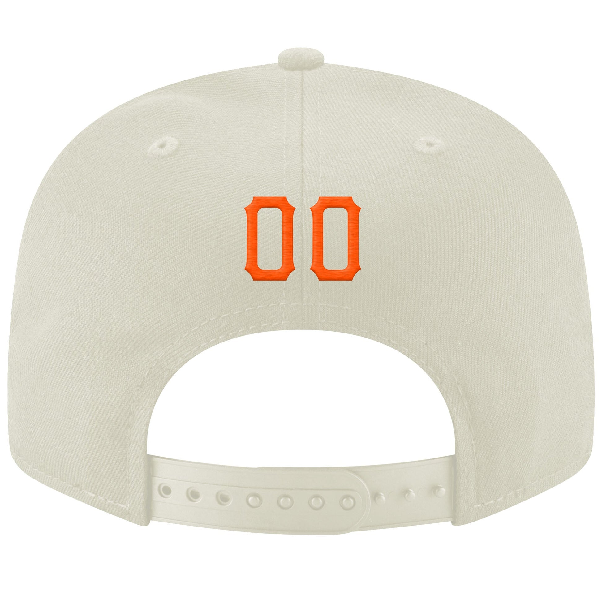 Custom Cream Orange-Black Stitched Adjustable Snapback Hat view 3