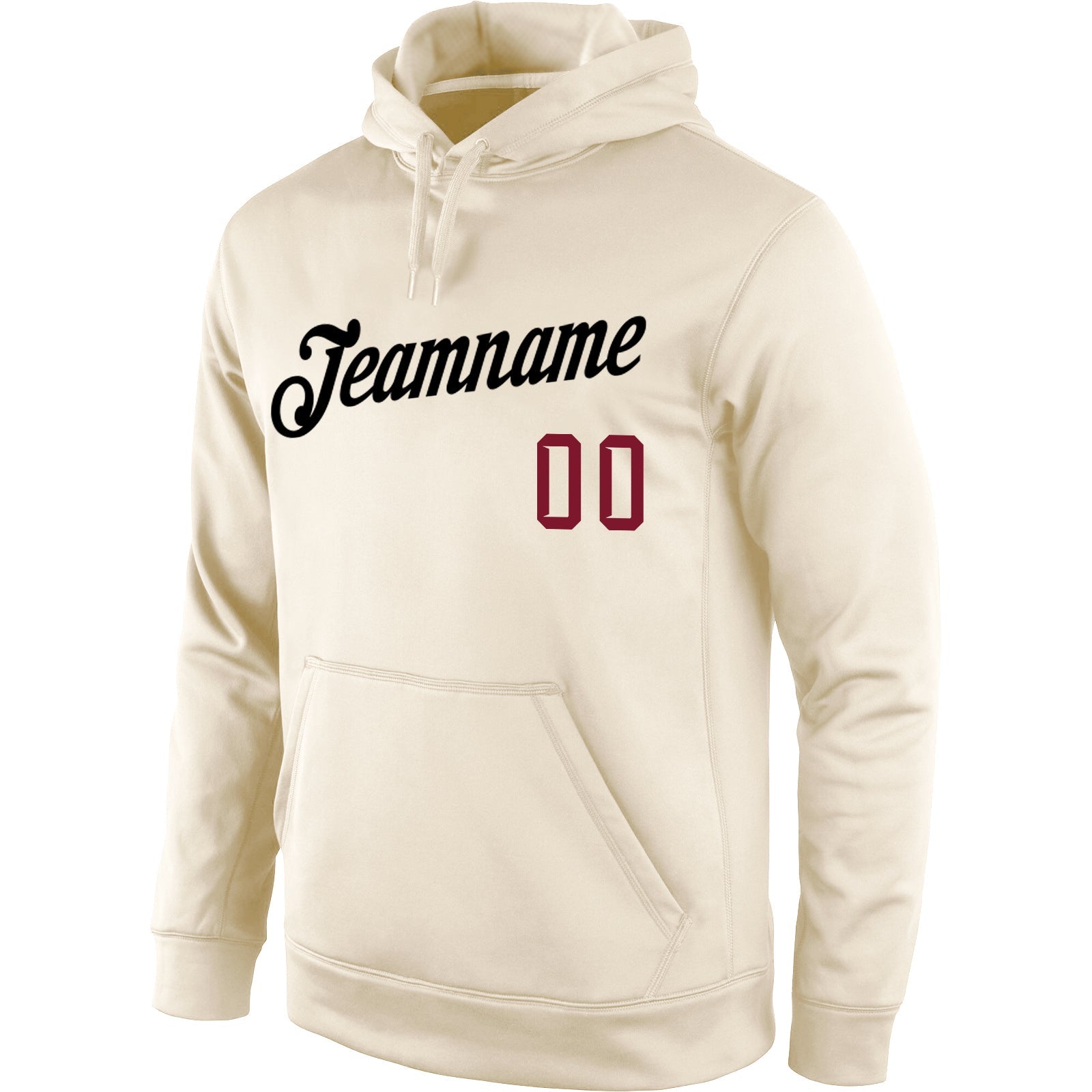 Custom Stitched Cream Black-Crimson Sports Pullover Sweatshirt Hoodie view 2