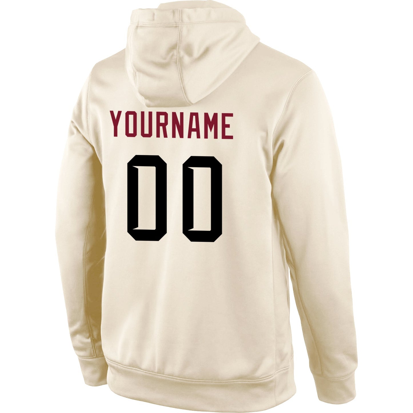 Custom Stitched Cream Black-Crimson Sports Pullover Sweatshirt Hoodie view 3