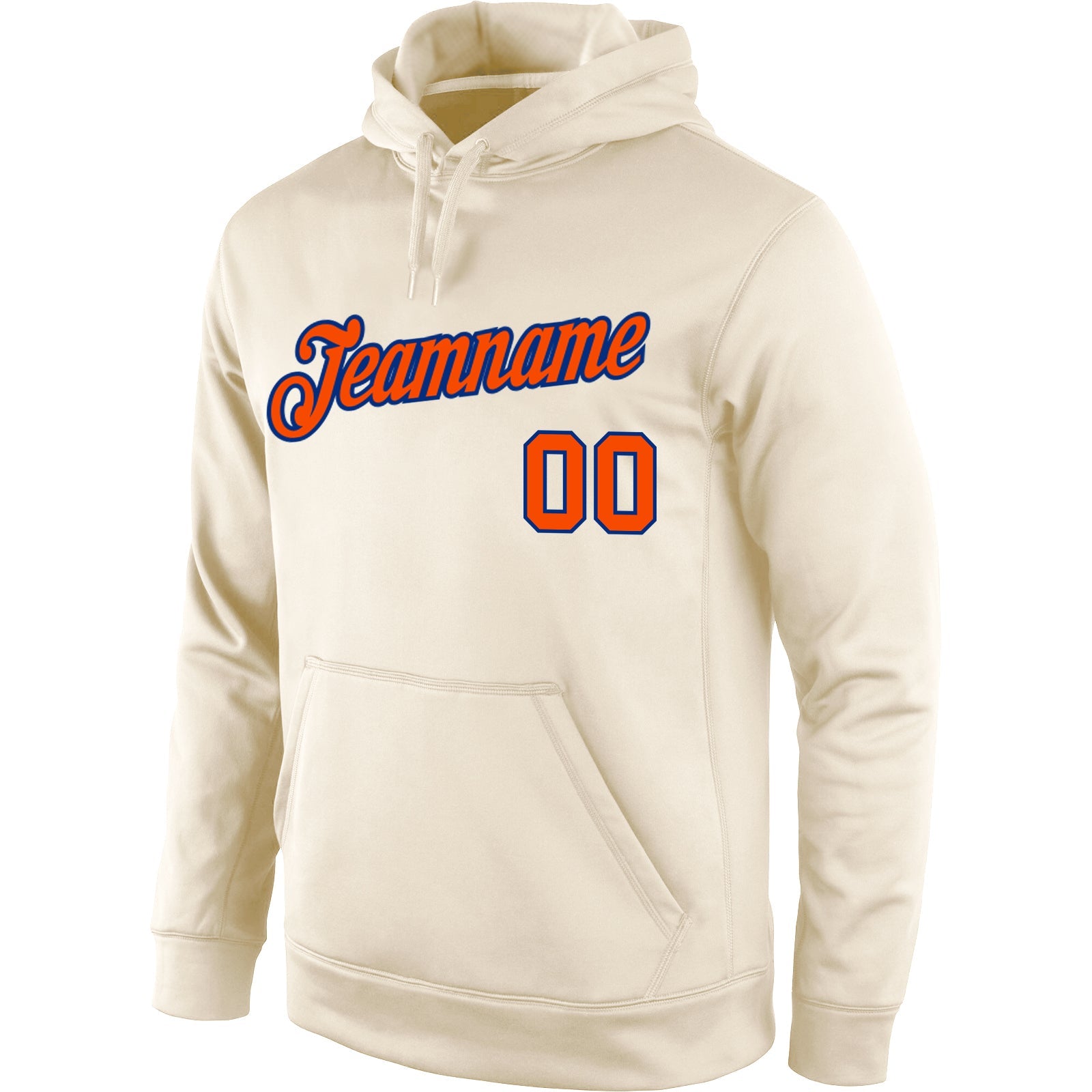 Custom Stitched Cream Orange-Royal Sports Pullover Sweatshirt Hoodie view 2