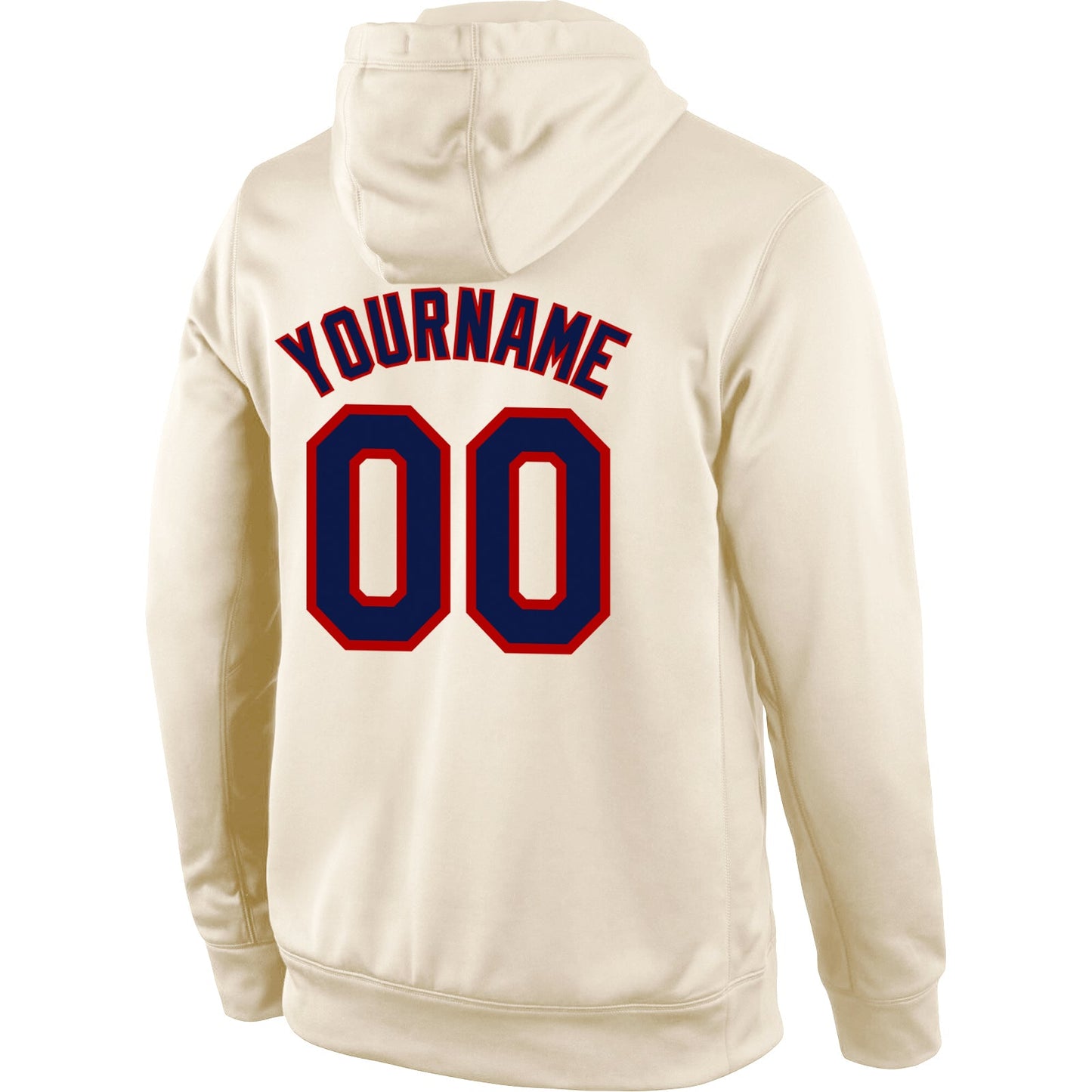 Custom Stitched Cream Navy-Red Sports Pullover Sweatshirt Hoodie view 3
