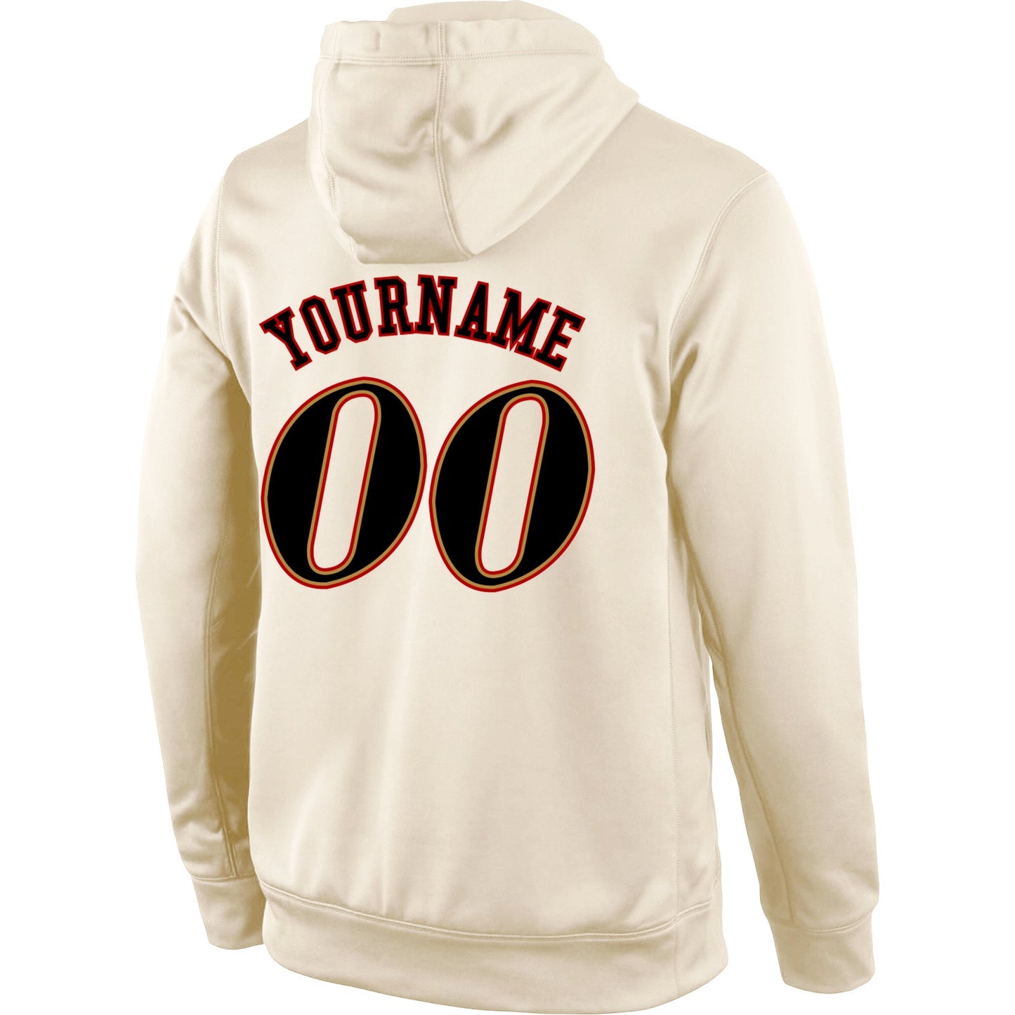Custom Stitched Cream Black-Old Gold Sports Pullover Sweatshirt Hoodie view 3