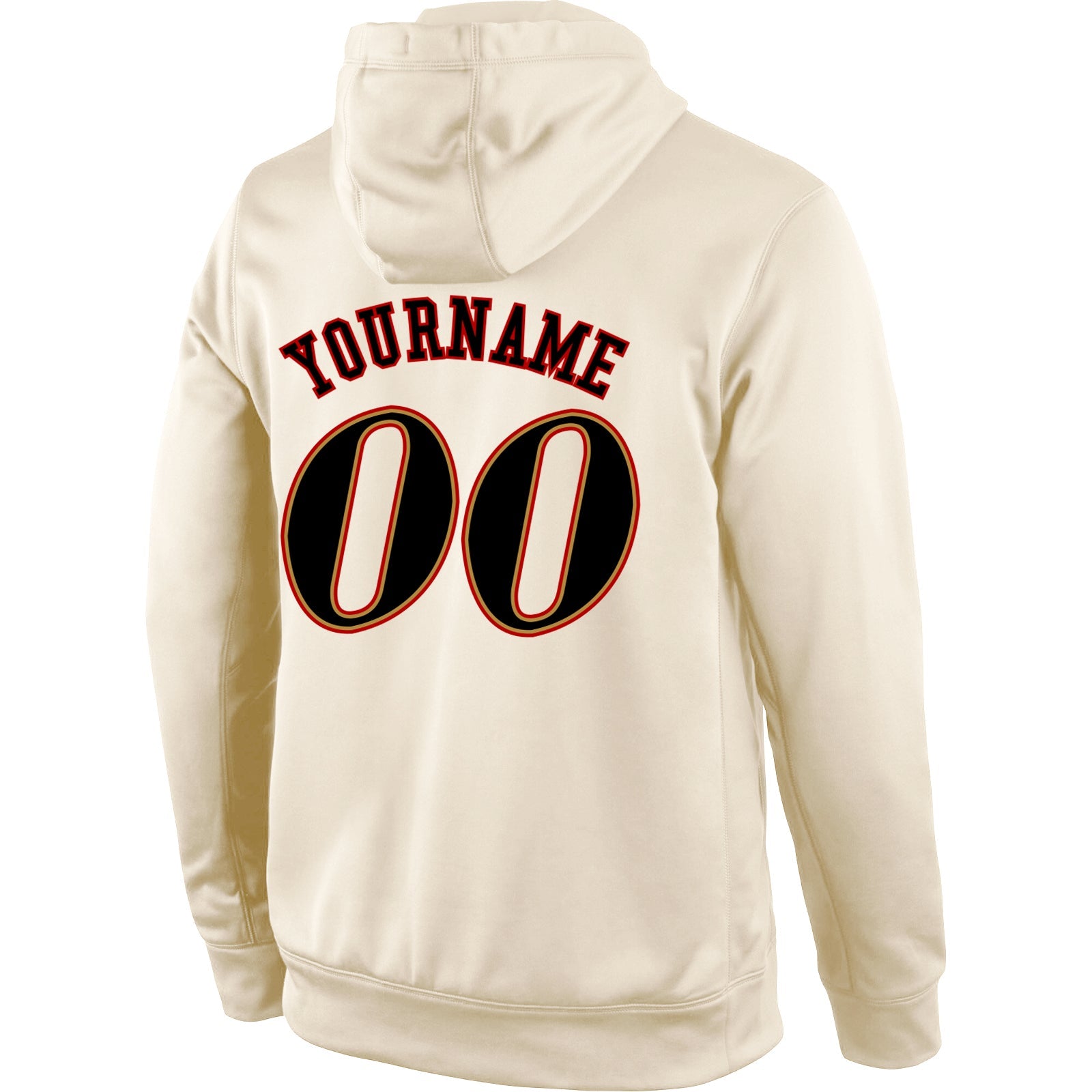 Custom Stitched Cream Black-Old Gold Sports Pullover Sweatshirt Hoodie view 3