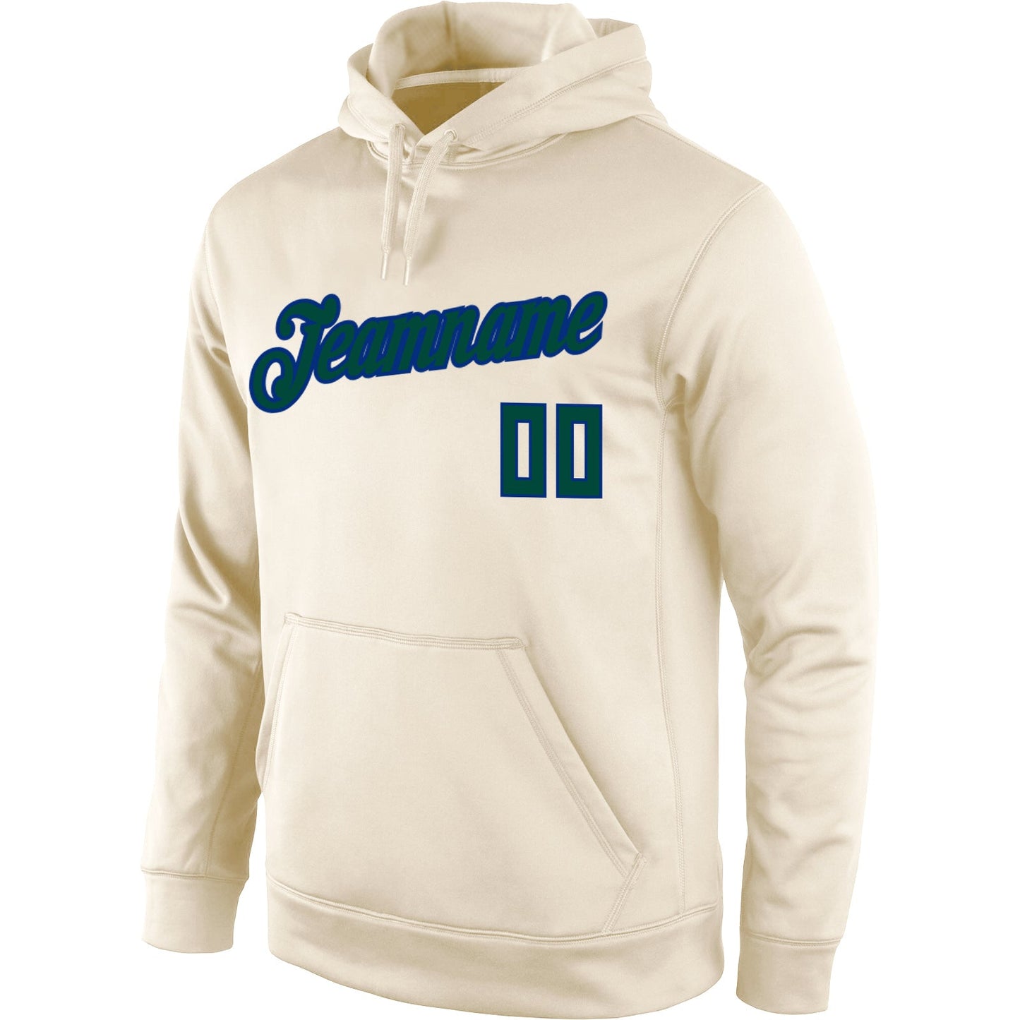 Custom Stitched Cream Hunter Green-Royal Sports Pullover Sweatshirt Hoodie view 2