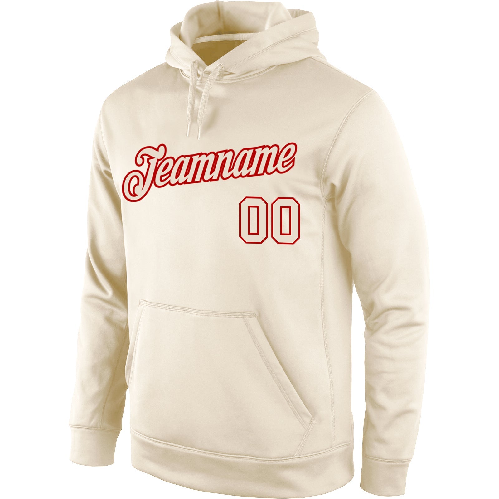 Custom Stitched Cream Cream-Red Sports Pullover Sweatshirt Hoodie view 2