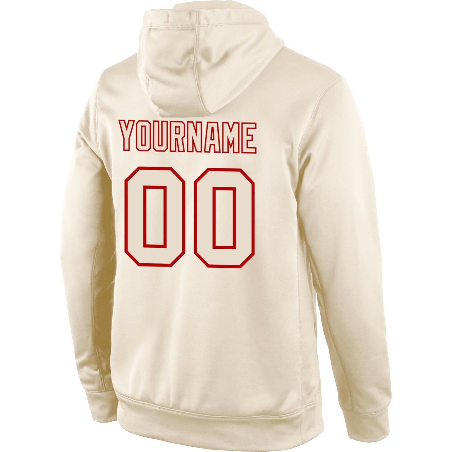 Custom Stitched Cream Cream-Red Sports Pullover Sweatshirt Hoodie view 3