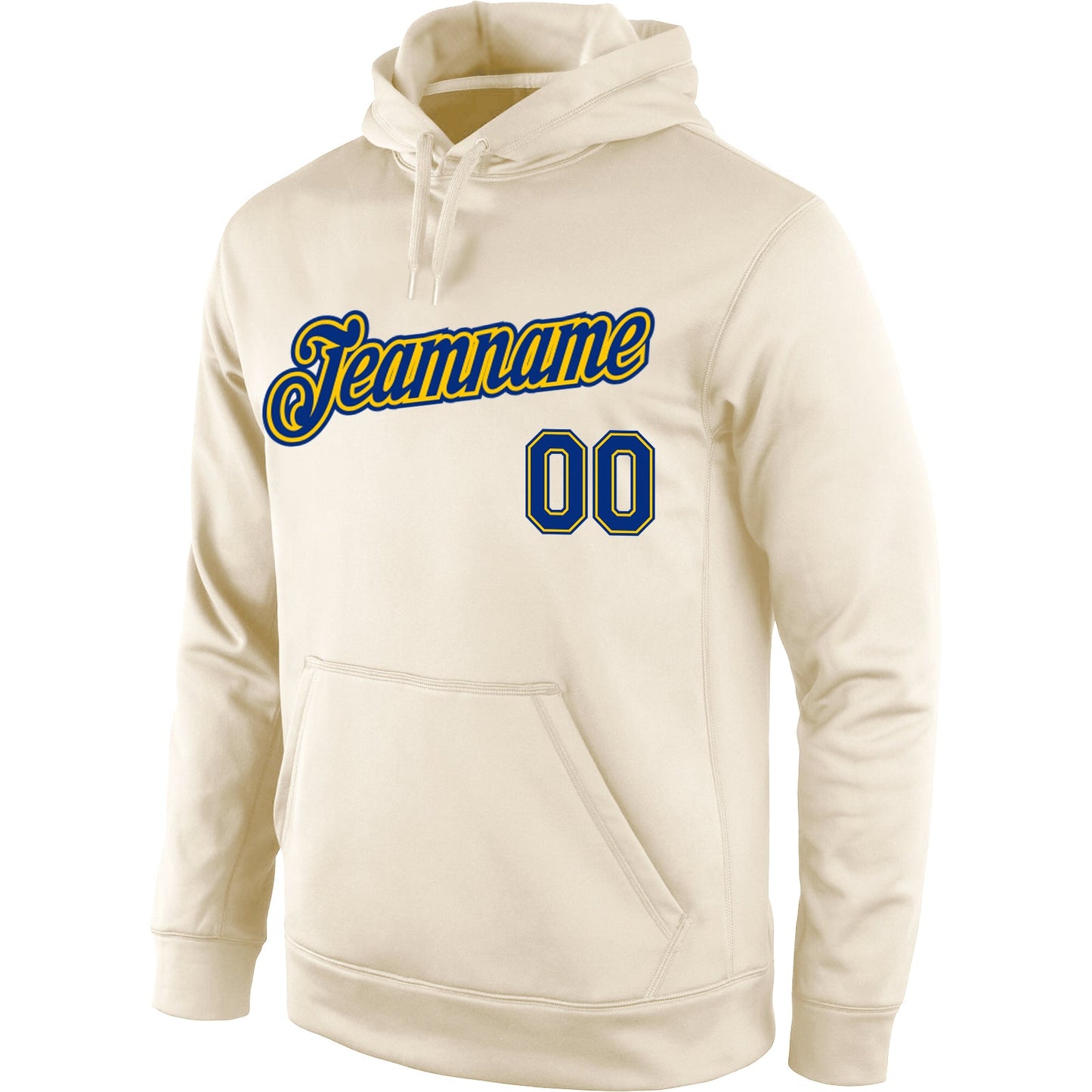 Custom Stitched Cream Royal-Gold Sports Pullover Sweatshirt Hoodie view 2