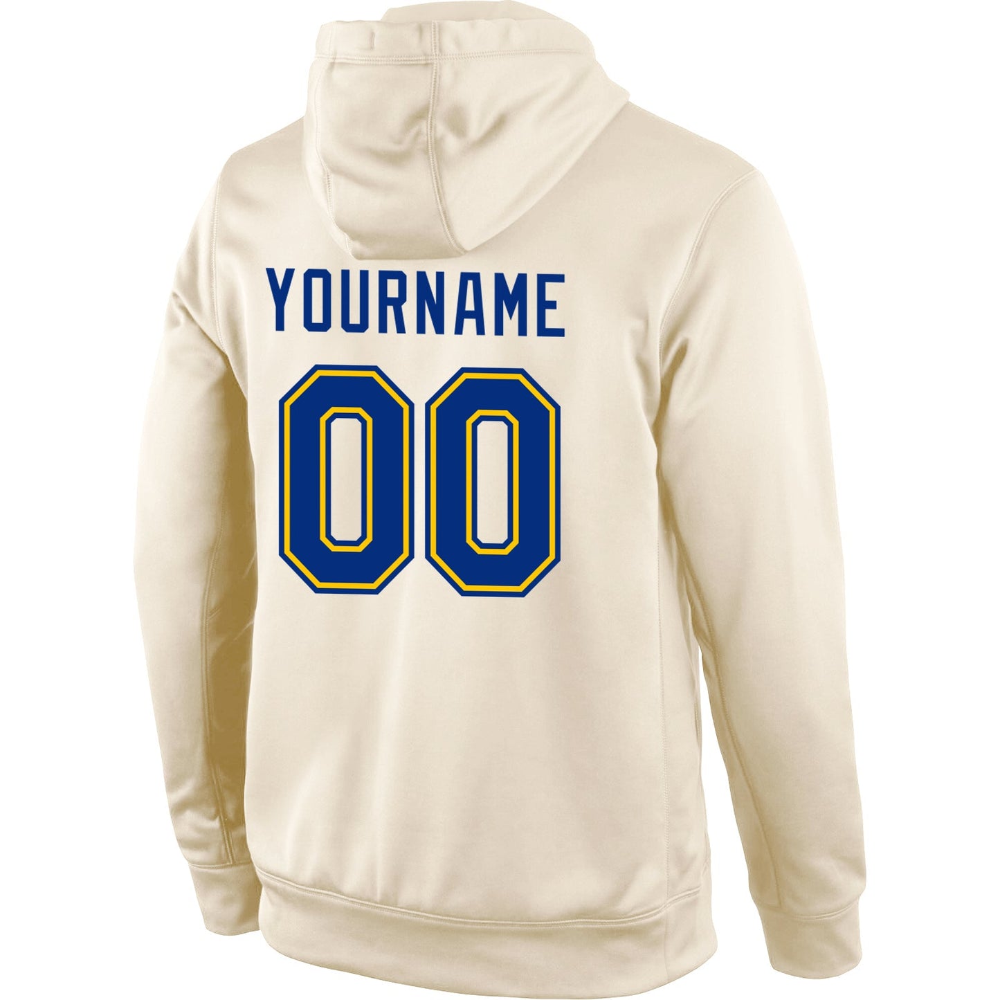 Custom Stitched Cream Royal-Gold Sports Pullover Sweatshirt Hoodie view 3