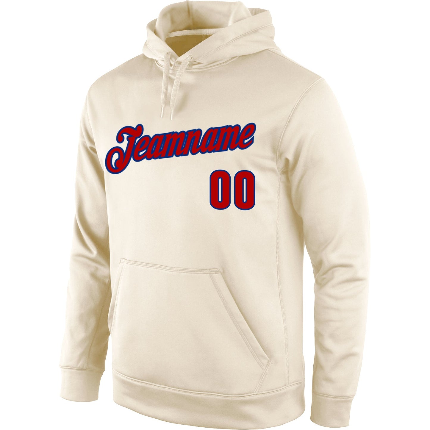 Custom Stitched Cream Red-Royal Sports Pullover Sweatshirt Hoodie view 2