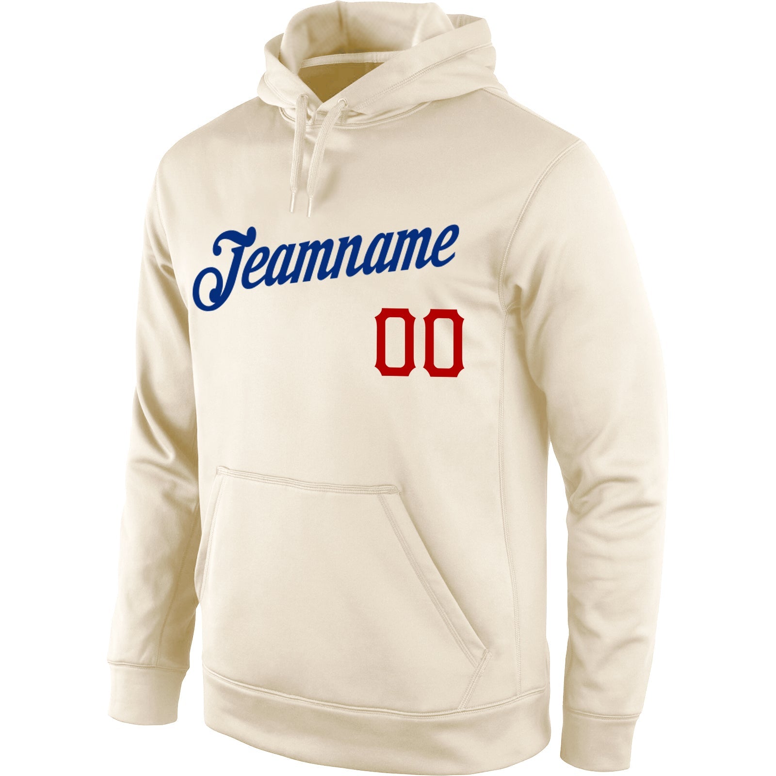 Custom Stitched Cream Red-Royal Sports Pullover Sweatshirt Hoodie view 2