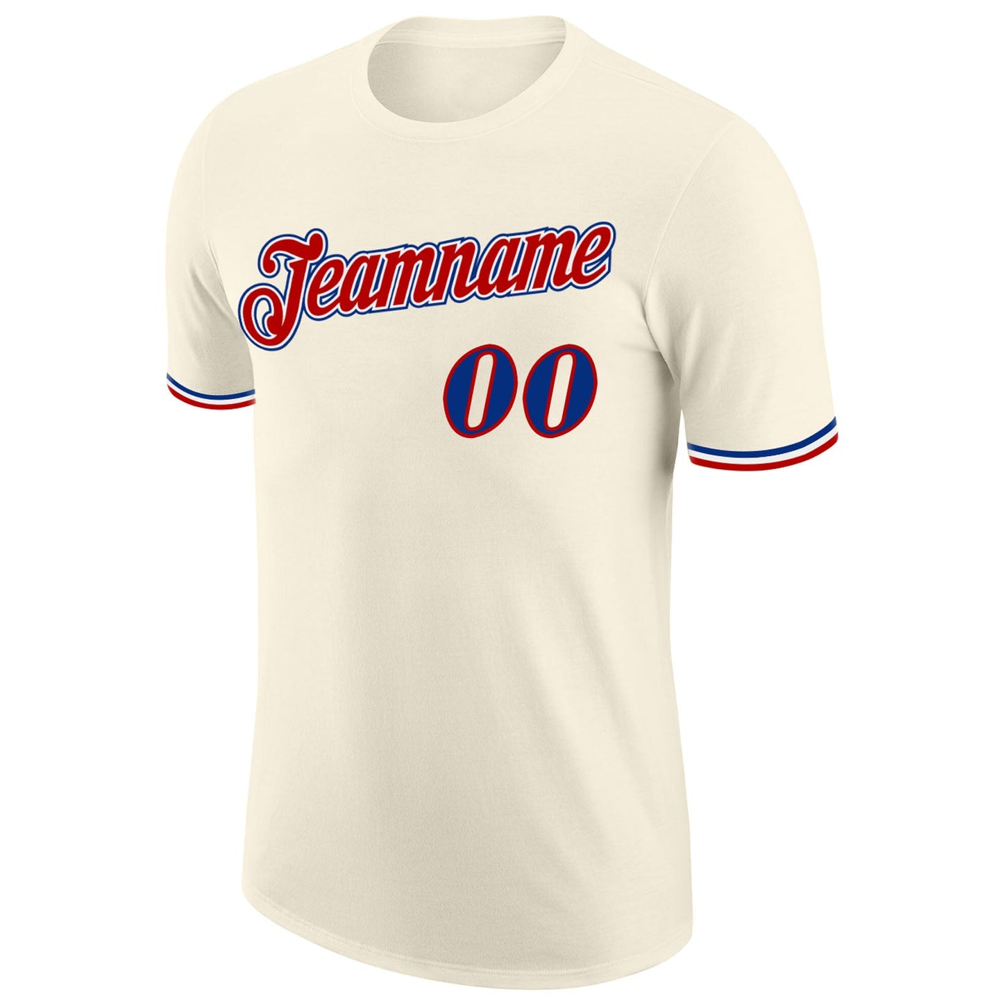 Custom Cream Royal-Red Performance T-Shirt view 5