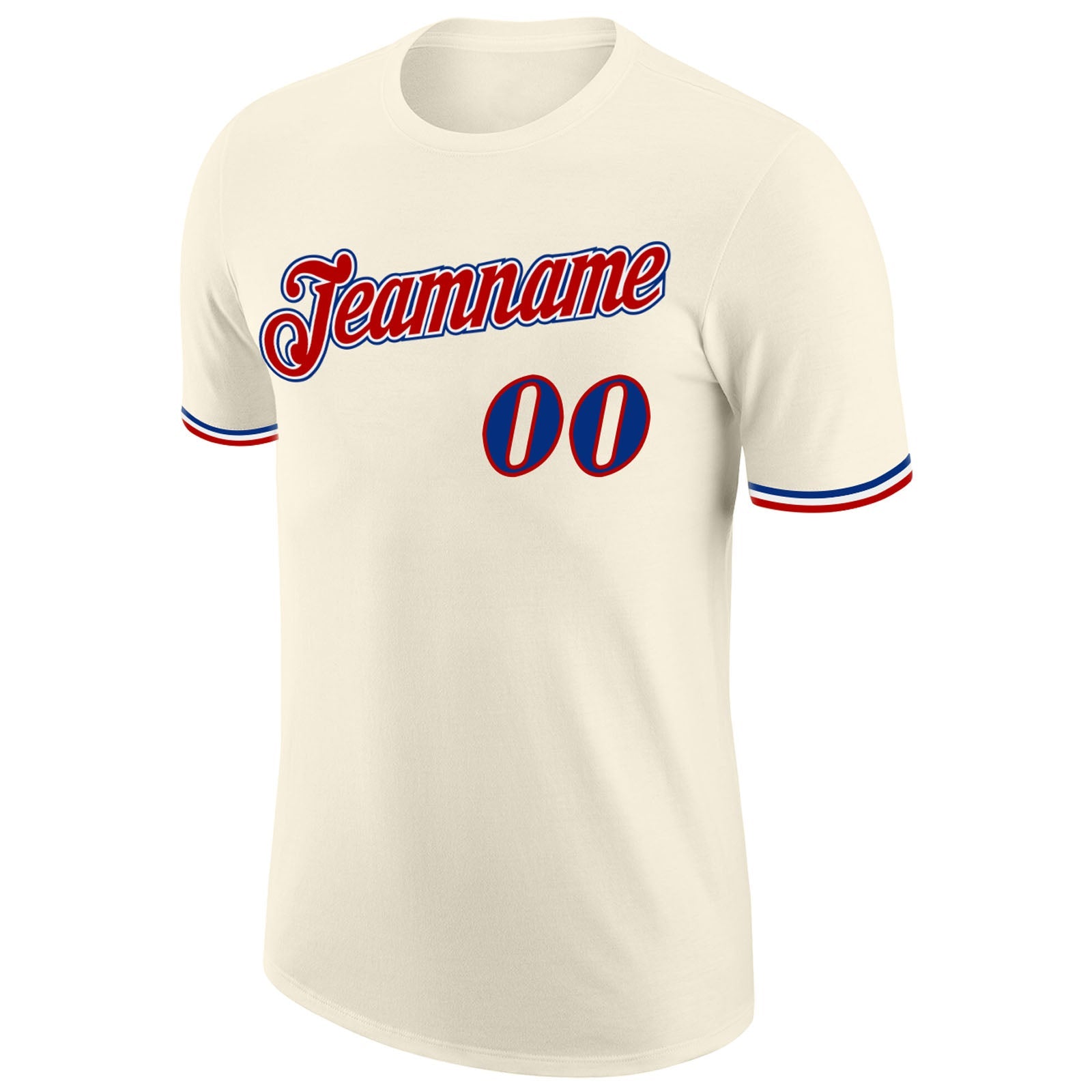 Custom Cream Royal-Red Performance T-Shirt view 5