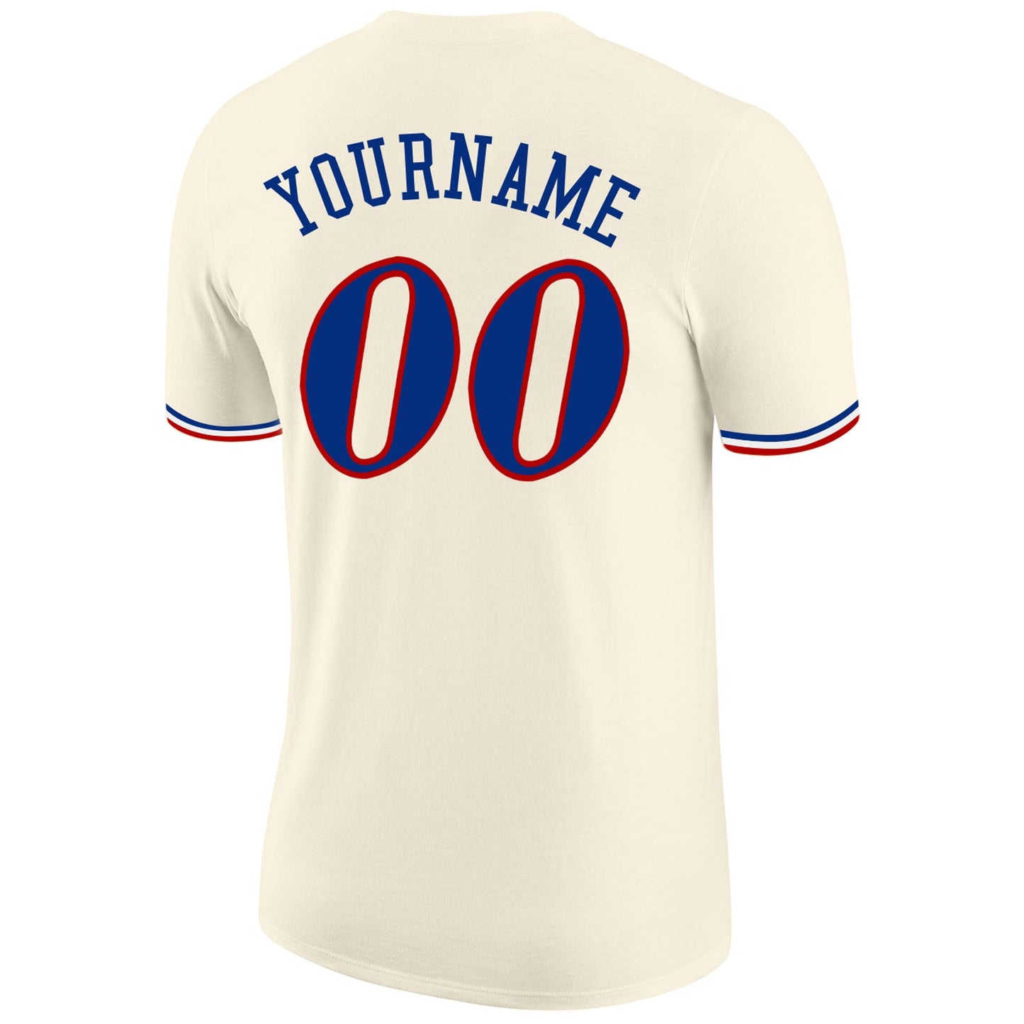 Custom Cream Royal-Red Performance T-Shirt view 6