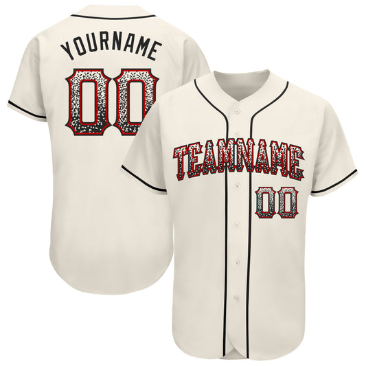 Custom Cream Black-Red Authentic Drift Fashion Baseball Jersey - Main View