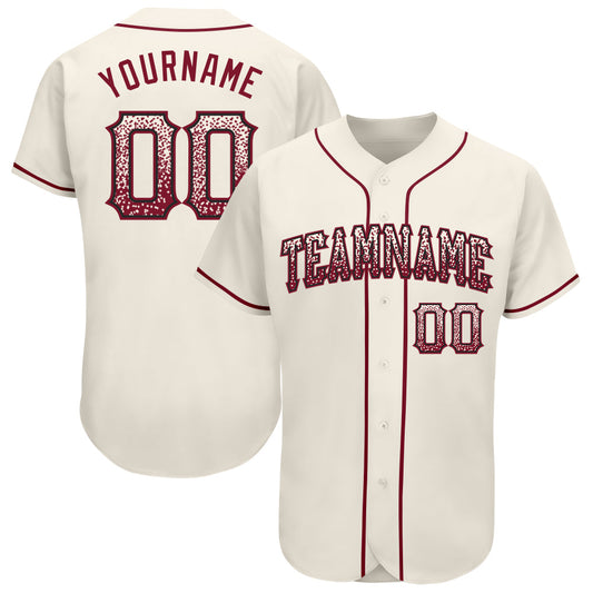 Custom Cream Crimson-Black Authentic Drift Fashion Baseball Jersey - Main View
