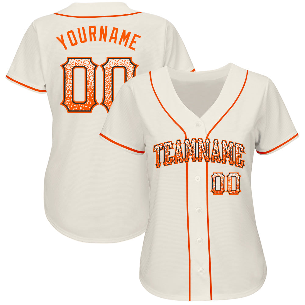Custom Cream Orange-Black Authentic Drift Fashion Baseball Jersey view 2