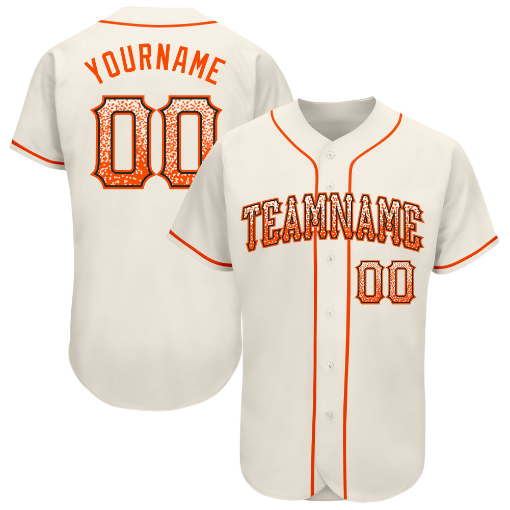 Custom Cream Orange-Black Authentic Drift Fashion Baseball Jersey - Main View