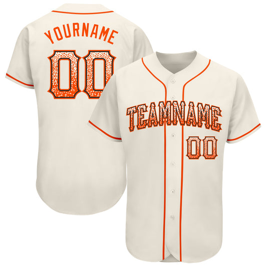 Custom Cream Orange-Black Authentic Drift Fashion Baseball Jersey - Main View