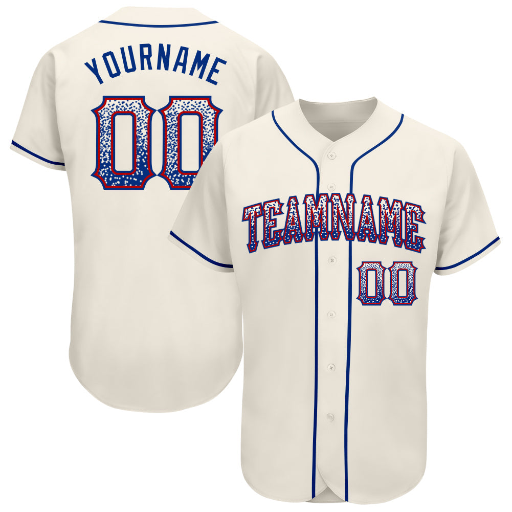 Custom Cream Royal-Red Authentic Drift Fashion Baseball Jersey - Main View