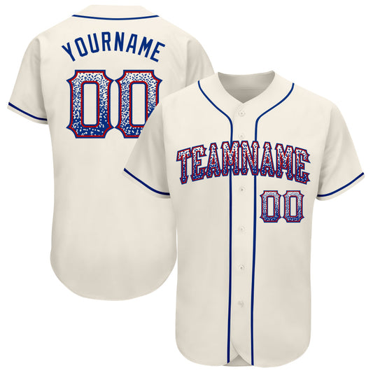 Custom Cream Royal-Red Authentic Drift Fashion Baseball Jersey - Main View